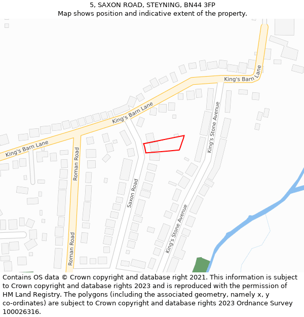 5, SAXON ROAD, STEYNING, BN44 3FP: Location map and indicative extent of plot