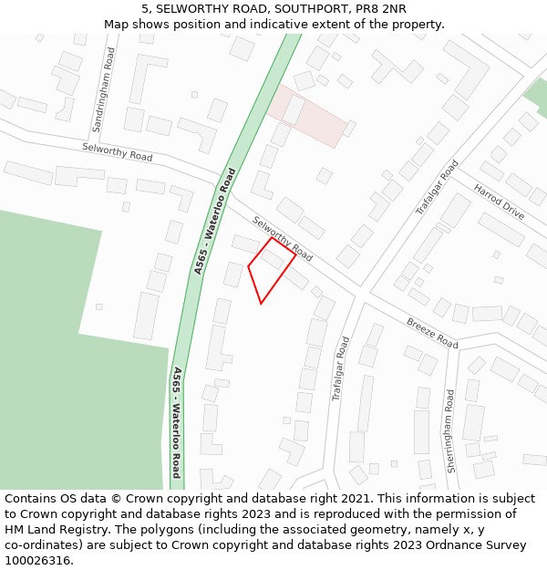 5, SELWORTHY ROAD, SOUTHPORT, PR8 2NR: Location map and indicative extent of plot