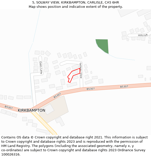 5, SOLWAY VIEW, KIRKBAMPTON, CARLISLE, CA5 6HR: Location map and indicative extent of plot