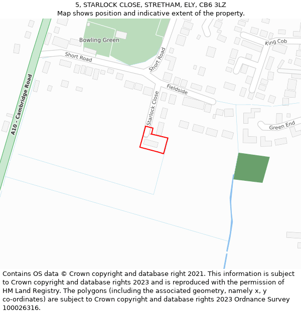 5, STARLOCK CLOSE, STRETHAM, ELY, CB6 3LZ: Location map and indicative extent of plot