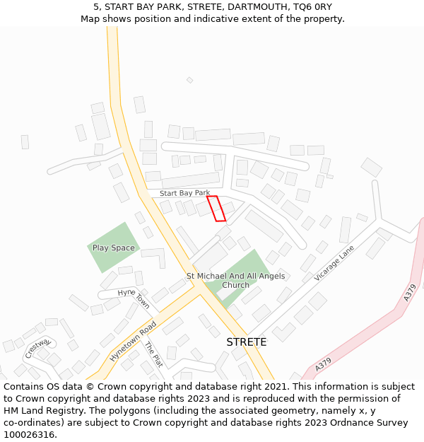 5, START BAY PARK, STRETE, DARTMOUTH, TQ6 0RY: Location map and indicative extent of plot