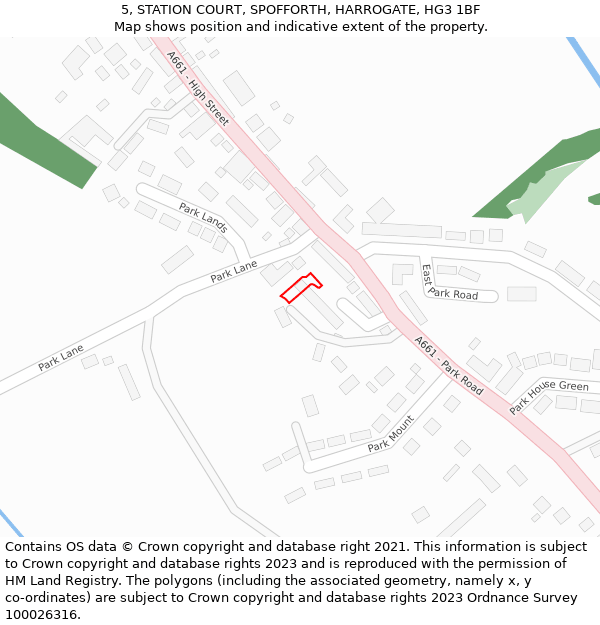 5, STATION COURT, SPOFFORTH, HARROGATE, HG3 1BF: Location map and indicative extent of plot