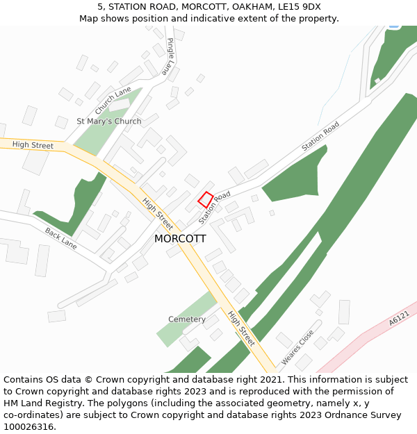 5, STATION ROAD, MORCOTT, OAKHAM, LE15 9DX: Location map and indicative extent of plot