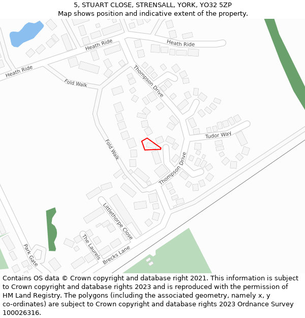 5, STUART CLOSE, STRENSALL, YORK, YO32 5ZP: Location map and indicative extent of plot