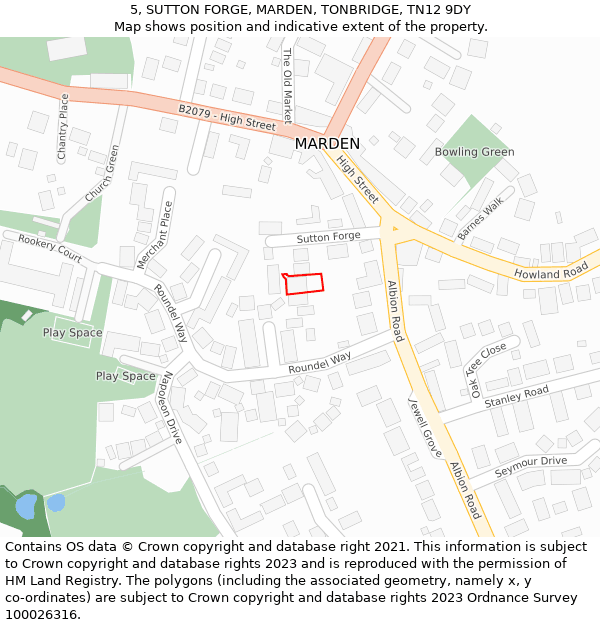 5, SUTTON FORGE, MARDEN, TONBRIDGE, TN12 9DY: Location map and indicative extent of plot