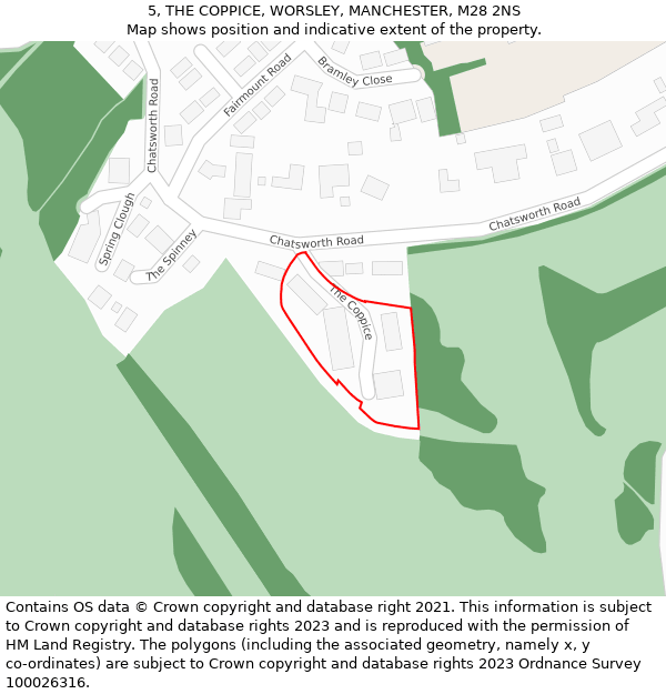5, THE COPPICE, WORSLEY, MANCHESTER, M28 2NS: Location map and indicative extent of plot