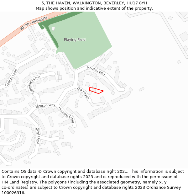 5, THE HAVEN, WALKINGTON, BEVERLEY, HU17 8YH: Location map and indicative extent of plot