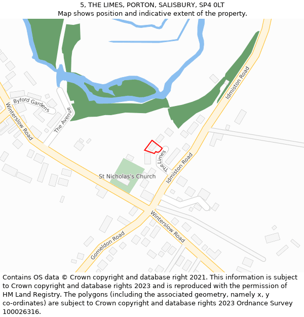 5, THE LIMES, PORTON, SALISBURY, SP4 0LT: Location map and indicative extent of plot