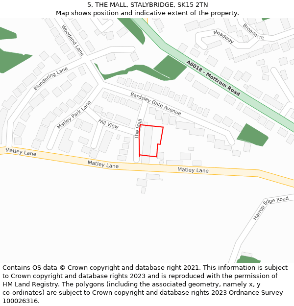 5, THE MALL, STALYBRIDGE, SK15 2TN: Location map and indicative extent of plot