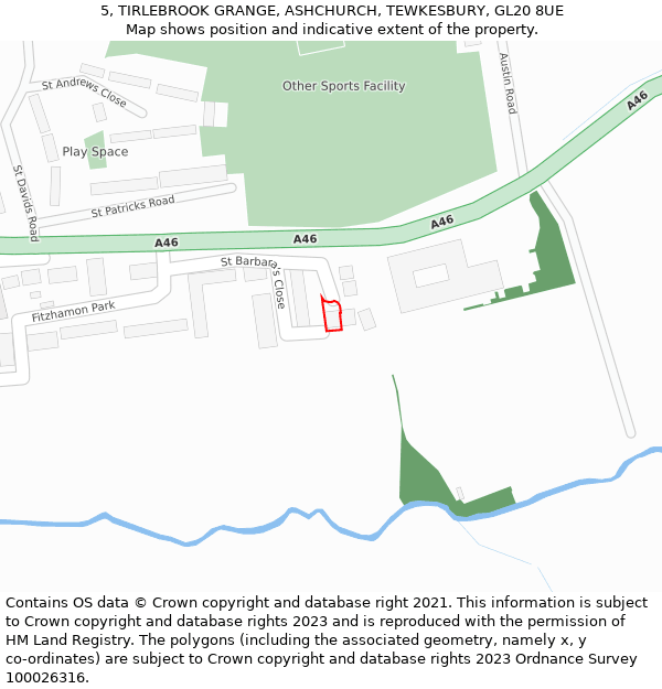 5, TIRLEBROOK GRANGE, ASHCHURCH, TEWKESBURY, GL20 8UE: Location map and indicative extent of plot