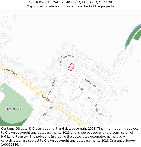 5, TUCKWELL ROAD, KEMPSFORD, FAIRFORD, GL7 4DR: Location map and indicative extent of plot