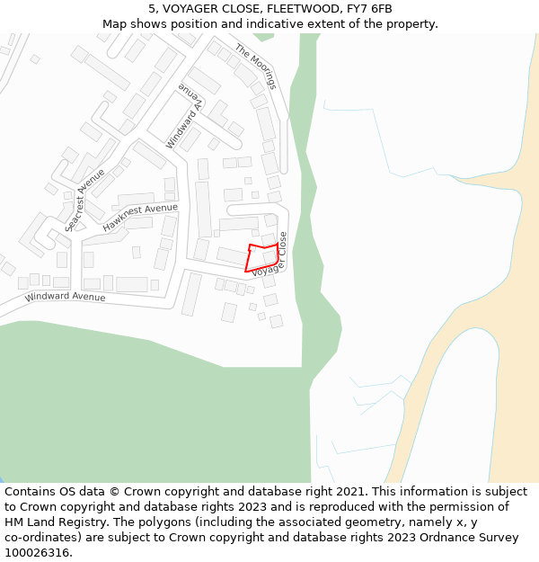 5, VOYAGER CLOSE, FLEETWOOD, FY7 6FB: Location map and indicative extent of plot