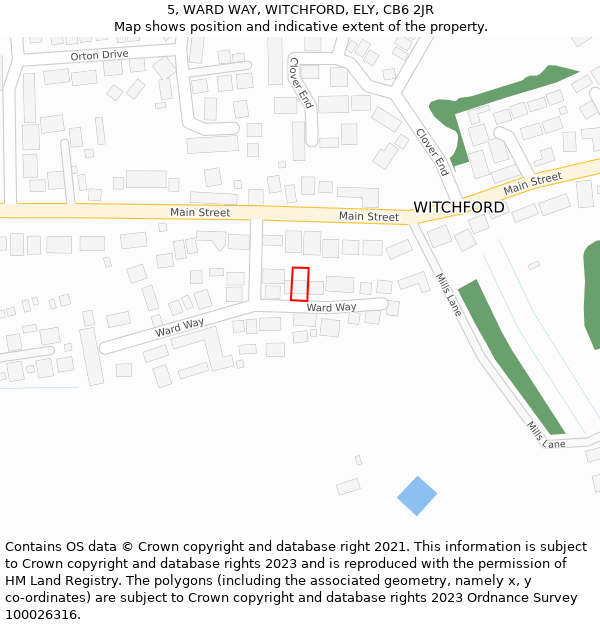 5, WARD WAY, WITCHFORD, ELY, CB6 2JR: Location map and indicative extent of plot