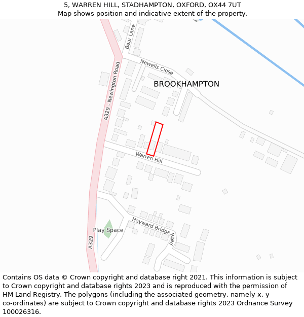 5, WARREN HILL, STADHAMPTON, OXFORD, OX44 7UT: Location map and indicative extent of plot