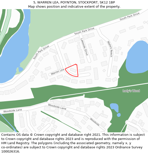 5, WARREN LEA, POYNTON, STOCKPORT, SK12 1BP: Location map and indicative extent of plot