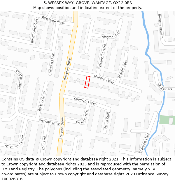 5, WESSEX WAY, GROVE, WANTAGE, OX12 0BS: Location map and indicative extent of plot