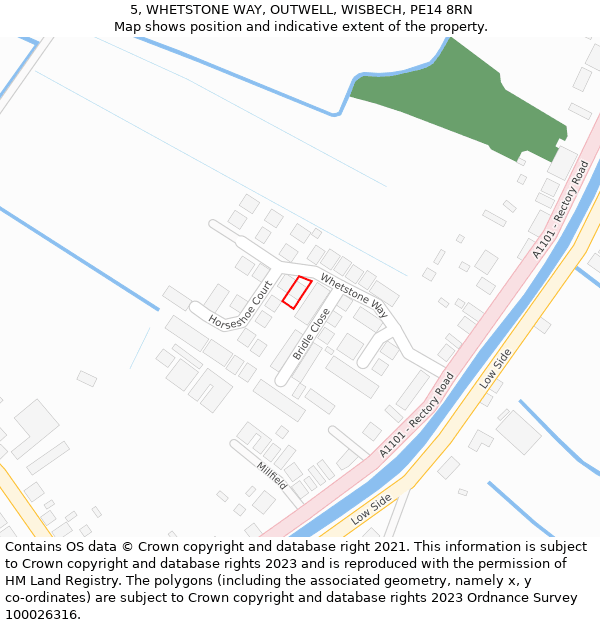 5, WHETSTONE WAY, OUTWELL, WISBECH, PE14 8RN: Location map and indicative extent of plot