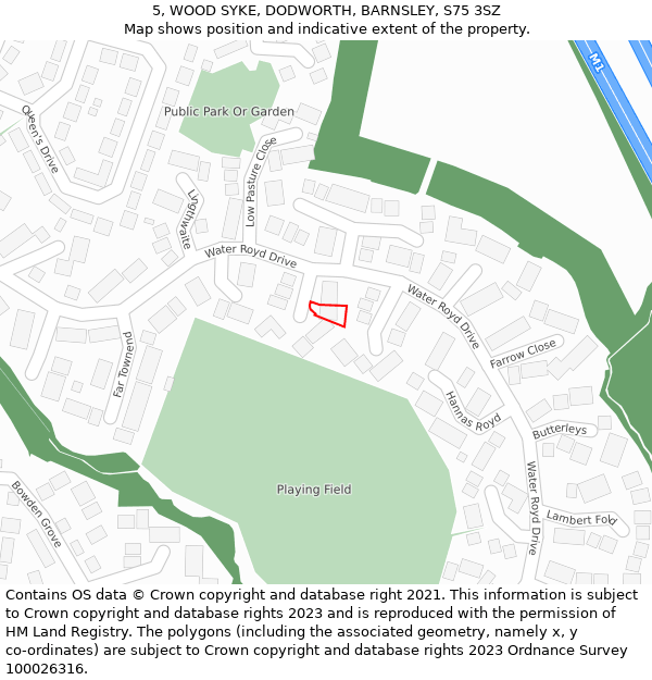 5, WOOD SYKE, DODWORTH, BARNSLEY, S75 3SZ: Location map and indicative extent of plot