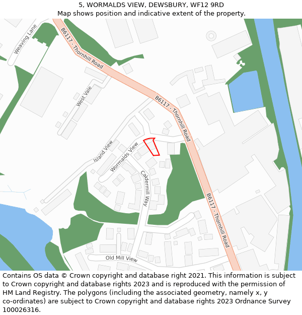 5, WORMALDS VIEW, DEWSBURY, WF12 9RD: Location map and indicative extent of plot