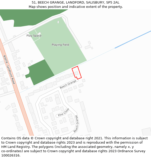 51, BEECH GRANGE, LANDFORD, SALISBURY, SP5 2AL: Location map and indicative extent of plot