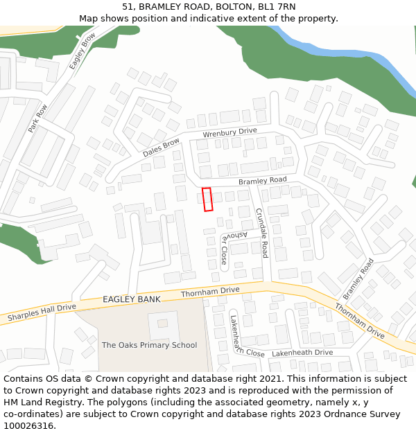 51, BRAMLEY ROAD, BOLTON, BL1 7RN: Location map and indicative extent of plot