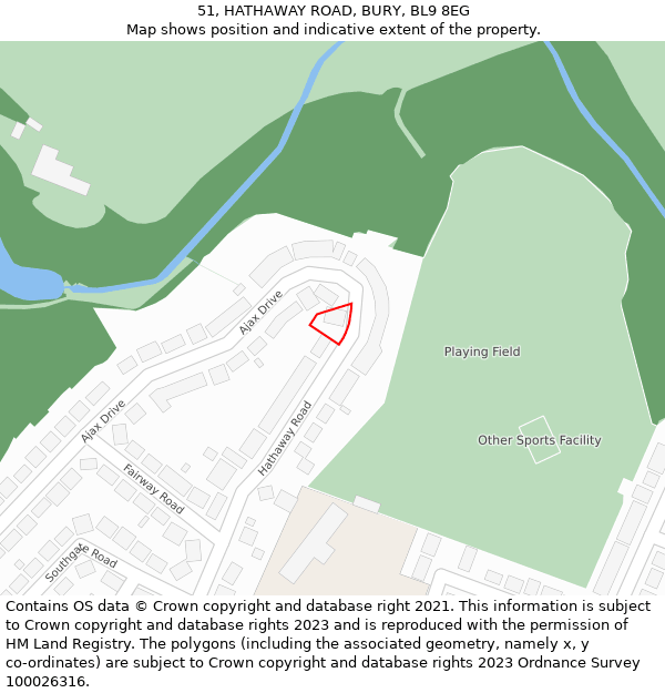 51, HATHAWAY ROAD, BURY, BL9 8EG: Location map and indicative extent of plot