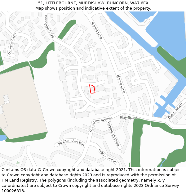 51, LITTLEBOURNE, MURDISHAW, RUNCORN, WA7 6EX: Location map and indicative extent of plot