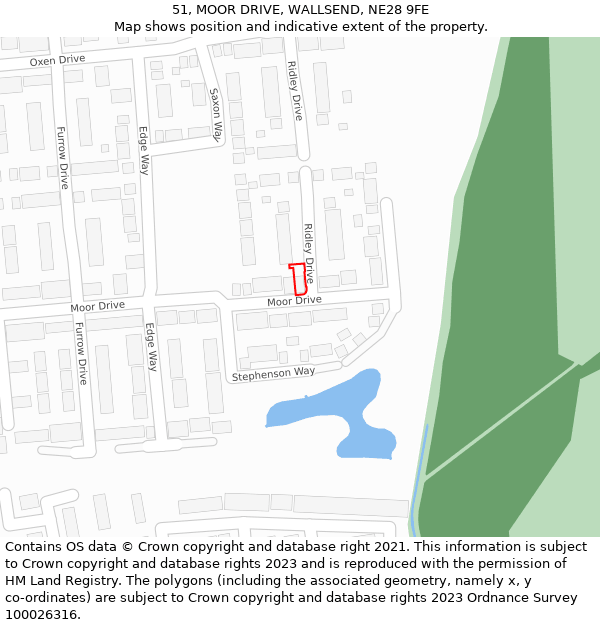 51, MOOR DRIVE, WALLSEND, NE28 9FE: Location map and indicative extent of plot