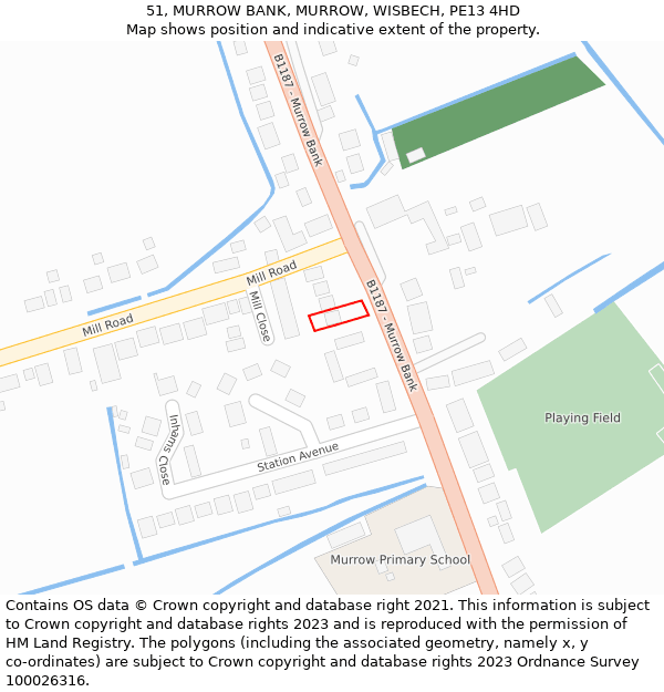 51, MURROW BANK, MURROW, WISBECH, PE13 4HD: Location map and indicative extent of plot