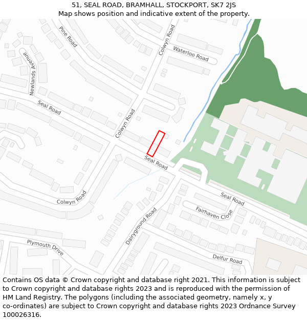 51, SEAL ROAD, BRAMHALL, STOCKPORT, SK7 2JS: Location map and indicative extent of plot