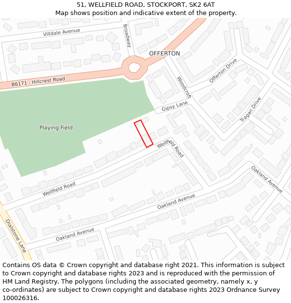 51, WELLFIELD ROAD, STOCKPORT, SK2 6AT: Location map and indicative extent of plot