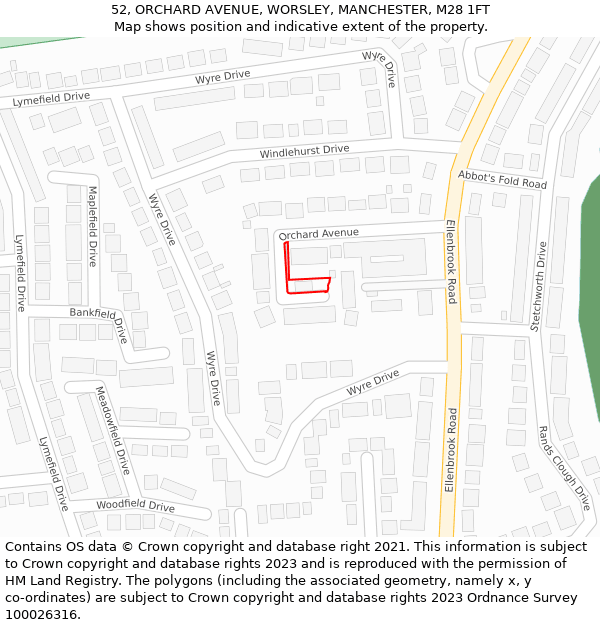 52, ORCHARD AVENUE, WORSLEY, MANCHESTER, M28 1FT: Location map and indicative extent of plot
