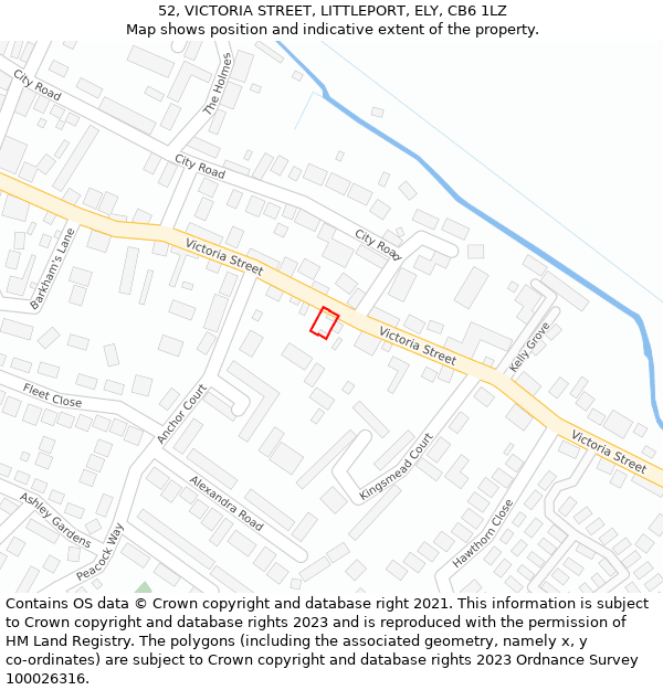 52, VICTORIA STREET, LITTLEPORT, ELY, CB6 1LZ: Location map and indicative extent of plot