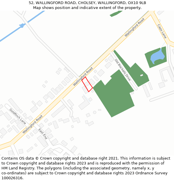 52, WALLINGFORD ROAD, CHOLSEY, WALLINGFORD, OX10 9LB: Location map and indicative extent of plot