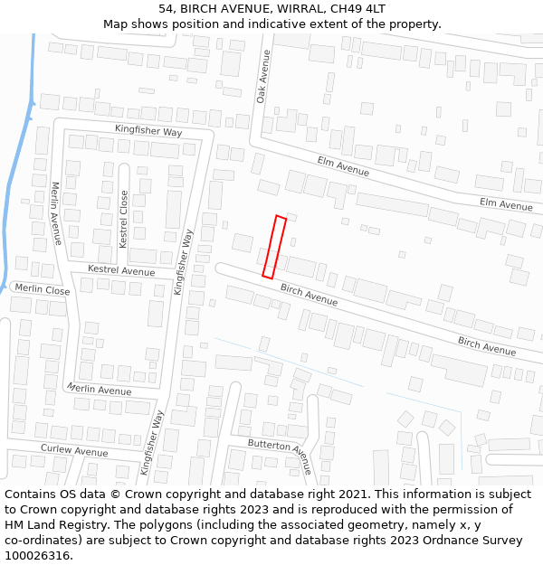 54, BIRCH AVENUE, WIRRAL, CH49 4LT: Location map and indicative extent of plot