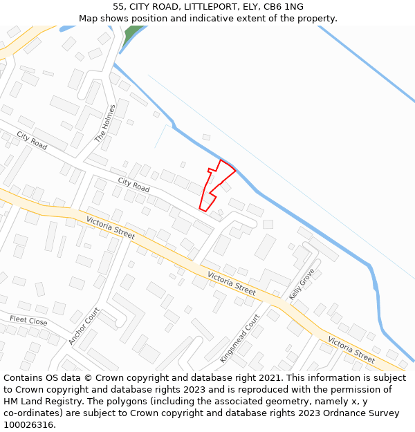 55, CITY ROAD, LITTLEPORT, ELY, CB6 1NG: Location map and indicative extent of plot