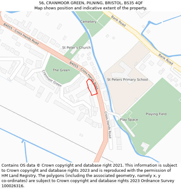 56, CRANMOOR GREEN, PILNING, BRISTOL, BS35 4QF: Location map and indicative extent of plot