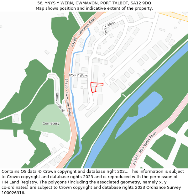 56, YNYS Y WERN, CWMAVON, PORT TALBOT, SA12 9DQ: Location map and indicative extent of plot