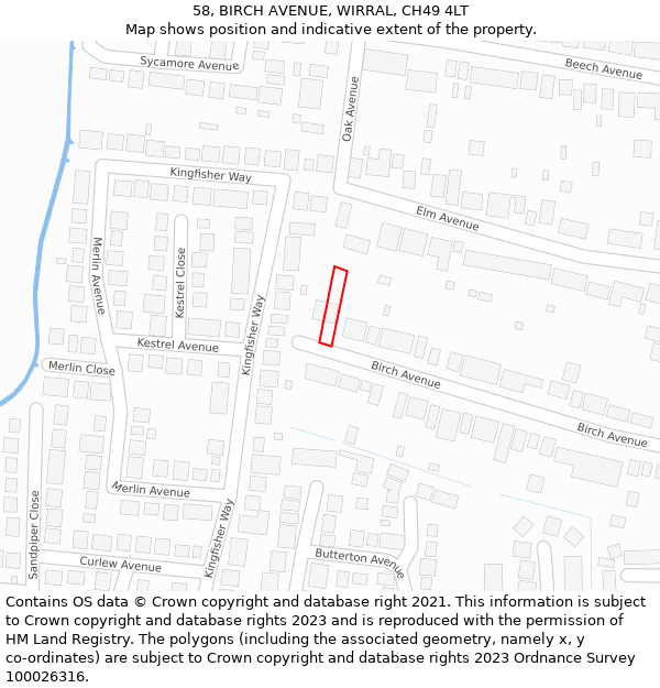 58, BIRCH AVENUE, WIRRAL, CH49 4LT: Location map and indicative extent of plot