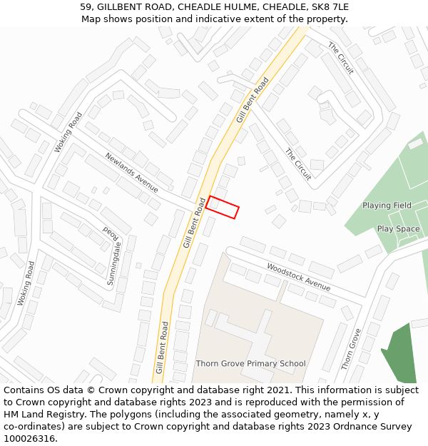 59, GILLBENT ROAD, CHEADLE HULME, CHEADLE, SK8 7LE: Location map and indicative extent of plot