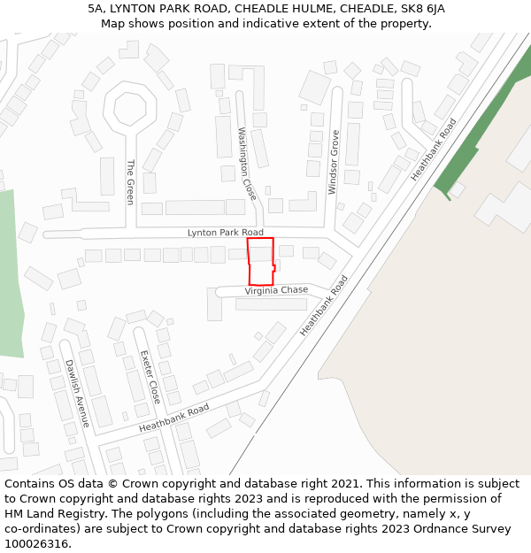 5A, LYNTON PARK ROAD, CHEADLE HULME, CHEADLE, SK8 6JA: Location map and indicative extent of plot