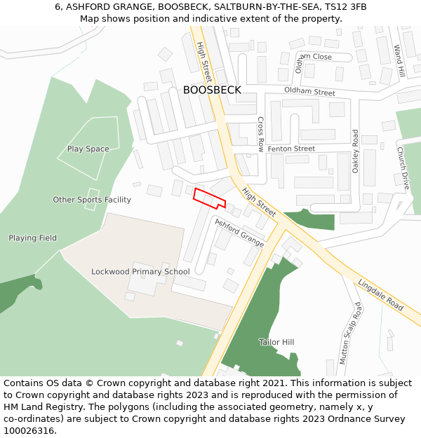 6, ASHFORD GRANGE, BOOSBECK, SALTBURN-BY-THE-SEA, TS12 3FB: Location map and indicative extent of plot