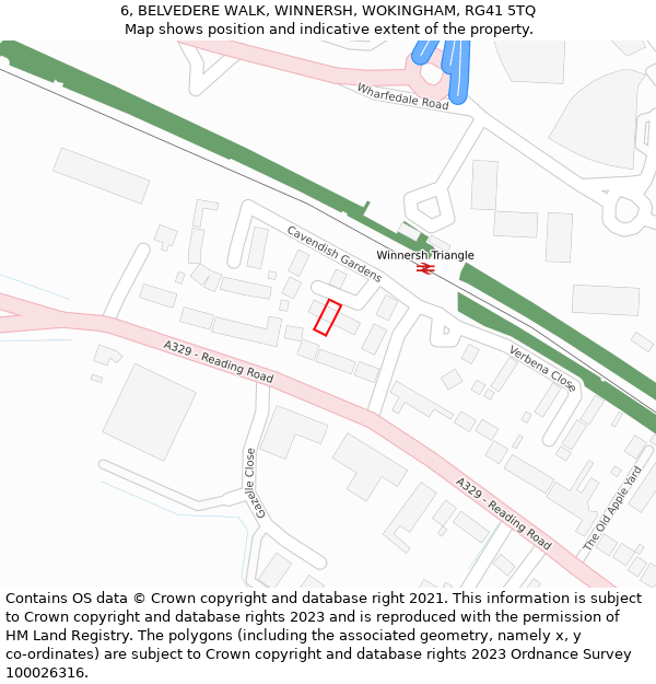 6, BELVEDERE WALK, WINNERSH, WOKINGHAM, RG41 5TQ: Location map and indicative extent of plot