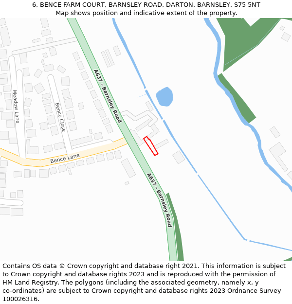 6, BENCE FARM COURT, BARNSLEY ROAD, DARTON, BARNSLEY, S75 5NT: Location map and indicative extent of plot