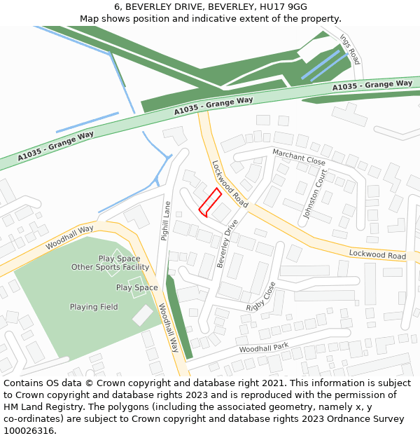 6, BEVERLEY DRIVE, BEVERLEY, HU17 9GG: Location map and indicative extent of plot