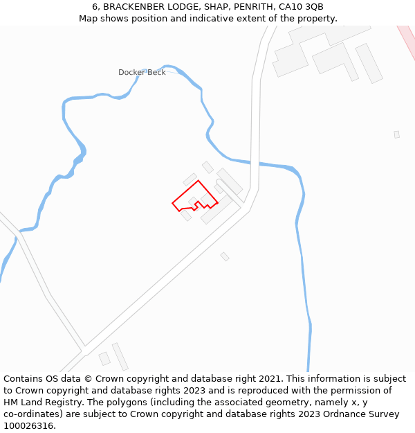 6, BRACKENBER LODGE, SHAP, PENRITH, CA10 3QB: Location map and indicative extent of plot