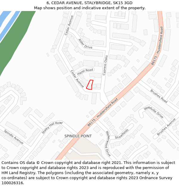 6, CEDAR AVENUE, STALYBRIDGE, SK15 3GD: Location map and indicative extent of plot