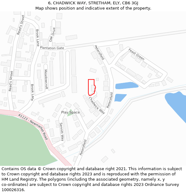 6, CHADWICK WAY, STRETHAM, ELY, CB6 3GJ: Location map and indicative extent of plot