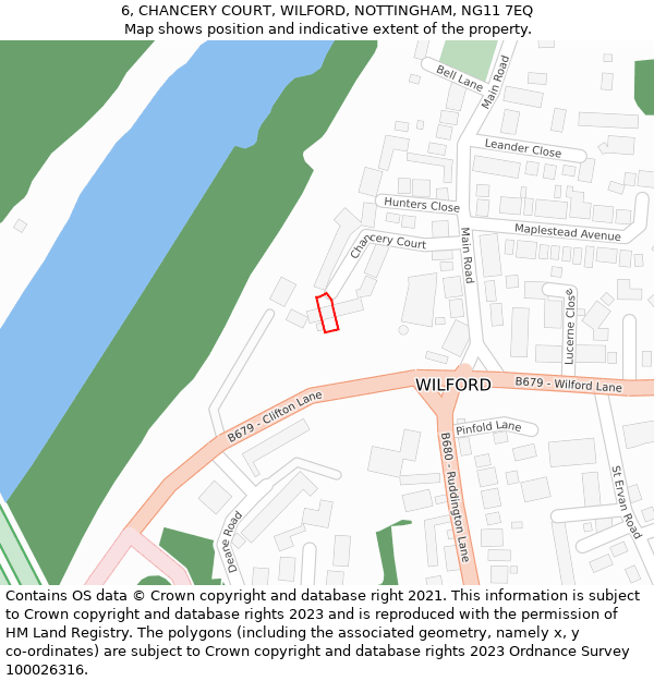 6, CHANCERY COURT, WILFORD, NOTTINGHAM, NG11 7EQ: Location map and indicative extent of plot