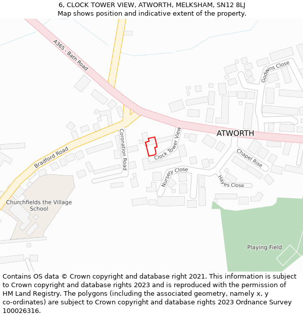 6, CLOCK TOWER VIEW, ATWORTH, MELKSHAM, SN12 8LJ: Location map and indicative extent of plot